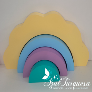 Decoração MDF Arco-íris mesa