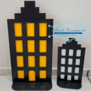 Decoração MDF Prédio mesa