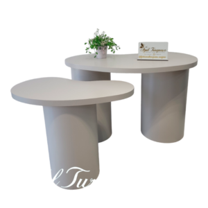 mesa orgânica cilindro com borda andrea