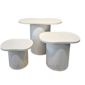 mesa orgânica cilindro jogo dina desmontável