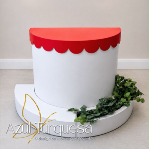Mesa floreira ou palco oval