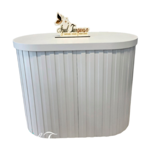 mesa oval desmontável slim ripada