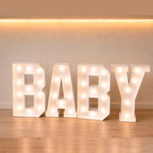 Letras de chão baby com lâmpadas