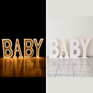 Letras de chão baby com led