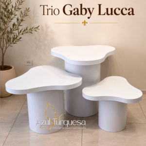 Mesa Orgânica cilindro trio Gaby Lucca