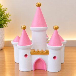 Peça 3D menina castelo fada